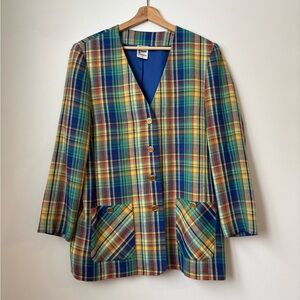 Vintage 70s Frankenwalder plaid blazer